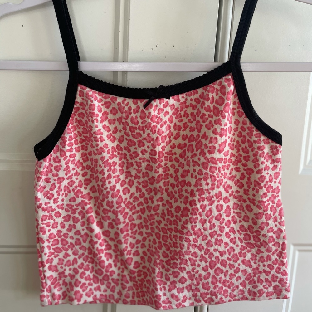 brandy melville pink cheetah tank top